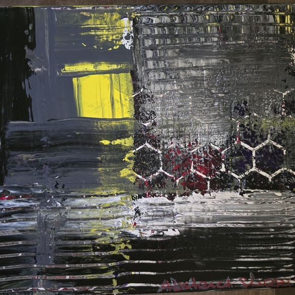 HANDCRAFTED Abstract Painting HANDPAINTED Wall Art Decor HANDMADE Artwork 15x30 - Picture 7 of 17